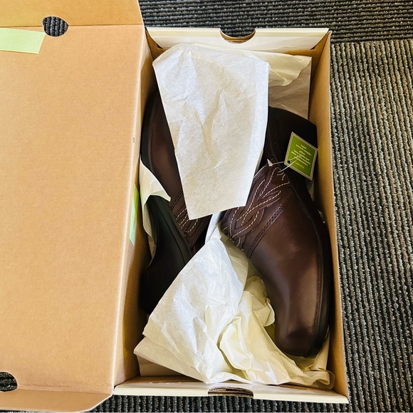 NEW IN BOX GH Bass Brown Leather Braid Cushion Step Boston Mules Clogs, size 9 M - Picture 2 of 13